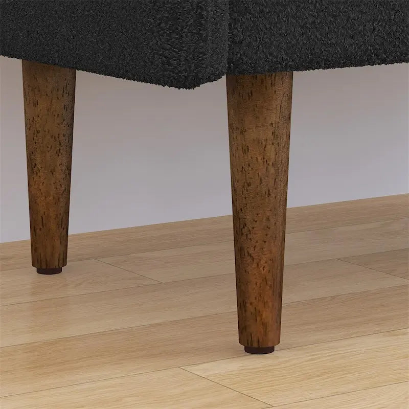 Pouffe de Rangement en Velours Teddy, avec Espace de Rangement, Adapté aux Appartements