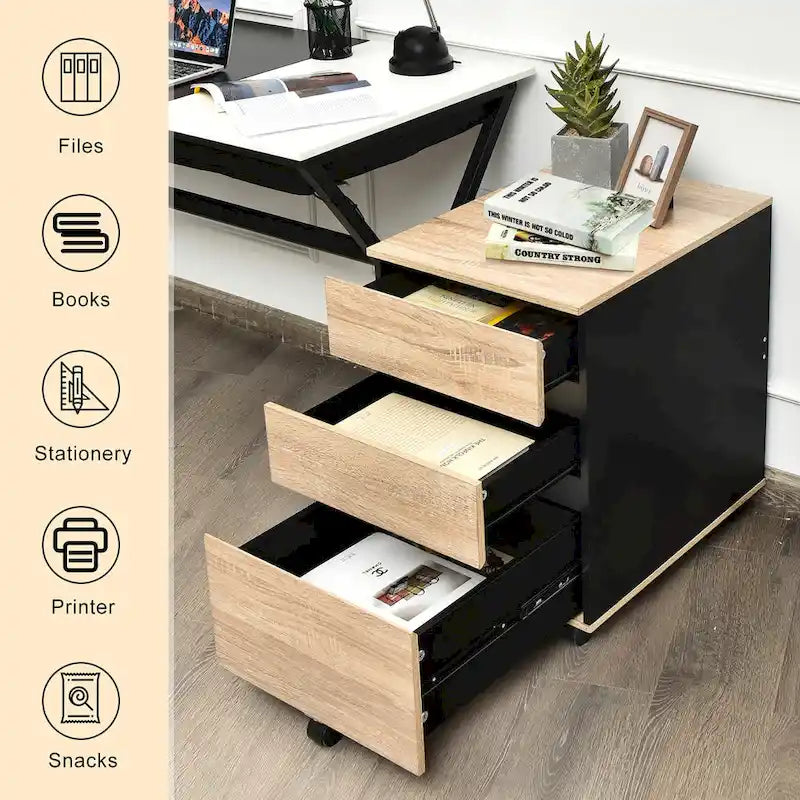 Classeur mobile à 3 tiroirs vertical pour la maison