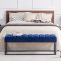 Banc en velours avec base en métal pour chambre à coucher ou entrée