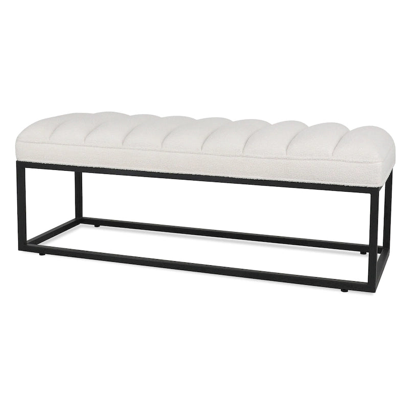 Banc en velours avec base en métal pour chambre à coucher ou entrée