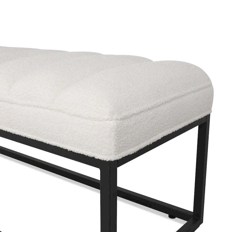 Banc en velours avec base en métal pour chambre à coucher ou entrée