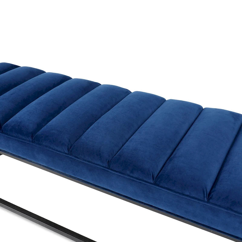 Banc en velours avec base en métal pour chambre à coucher ou entrée