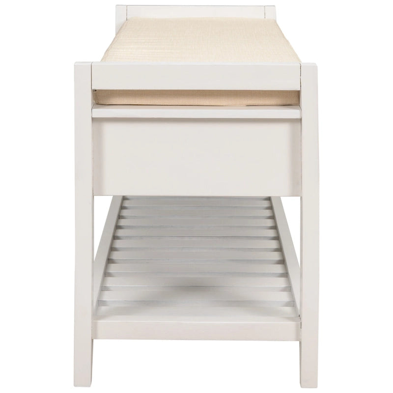 Étagère à chaussures multifonction avec assise rembourrée et tiroirs