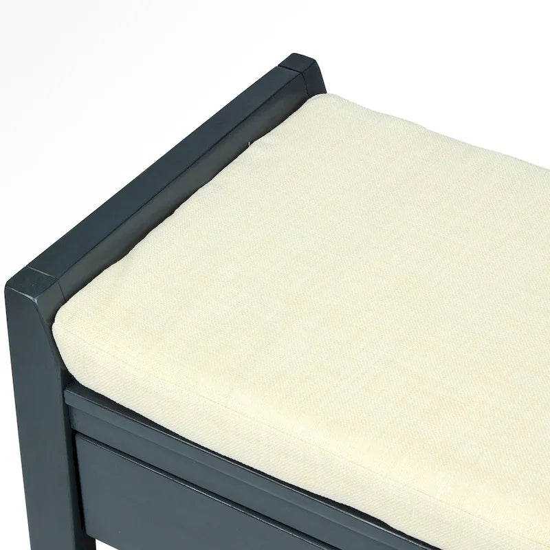 Meuble d'entrée 43" avec banc de rangement, étagère à chaussures, siège capitonné et tiroirs
