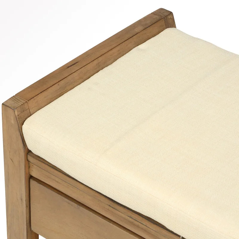 Meuble d'entrée 43" avec banc de rangement, étagère à chaussures, siège capitonné et tiroirs
