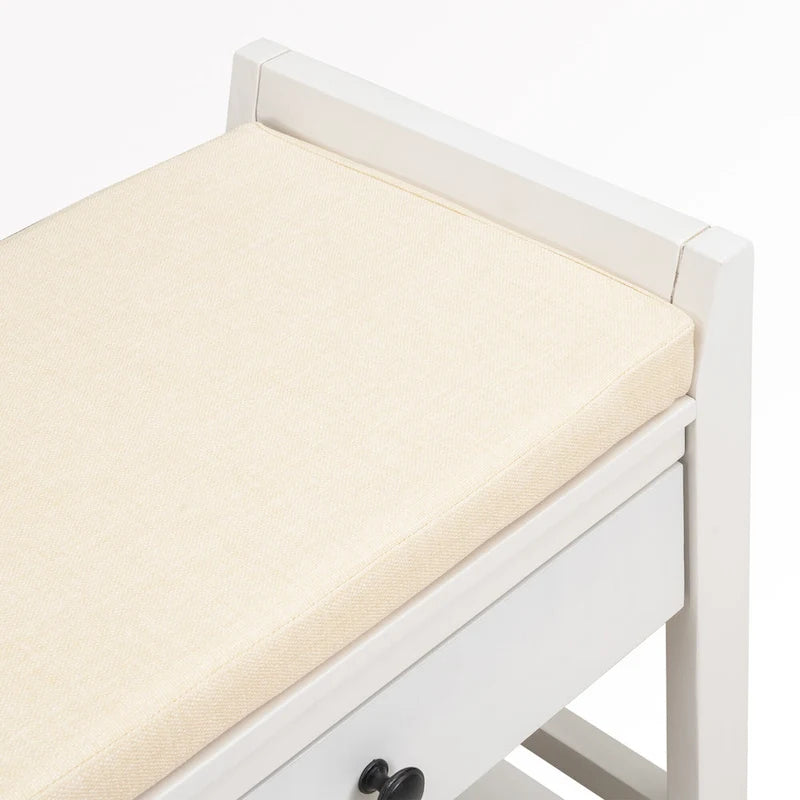 Meuble d'entrée 43" avec banc de rangement, étagère à chaussures, siège capitonné et tiroirs