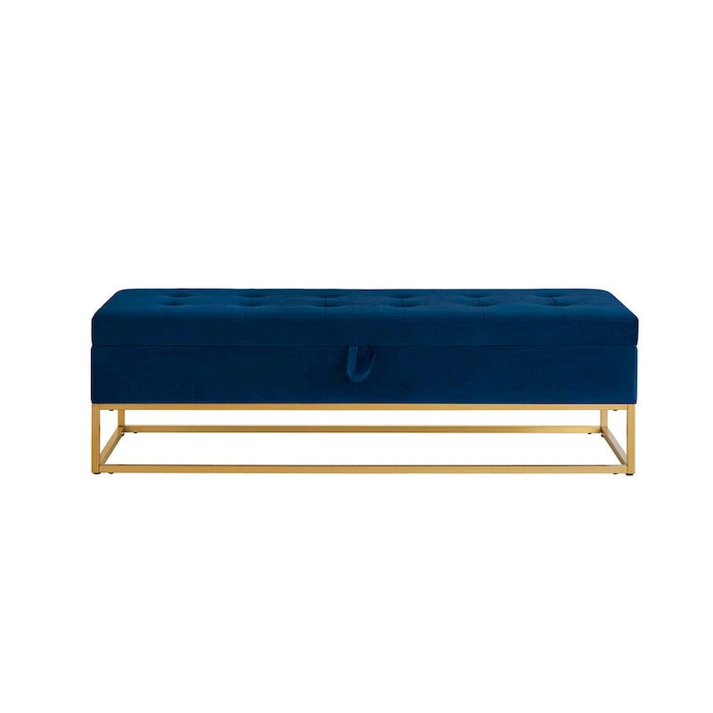 Banc de lit en métal avec rangement