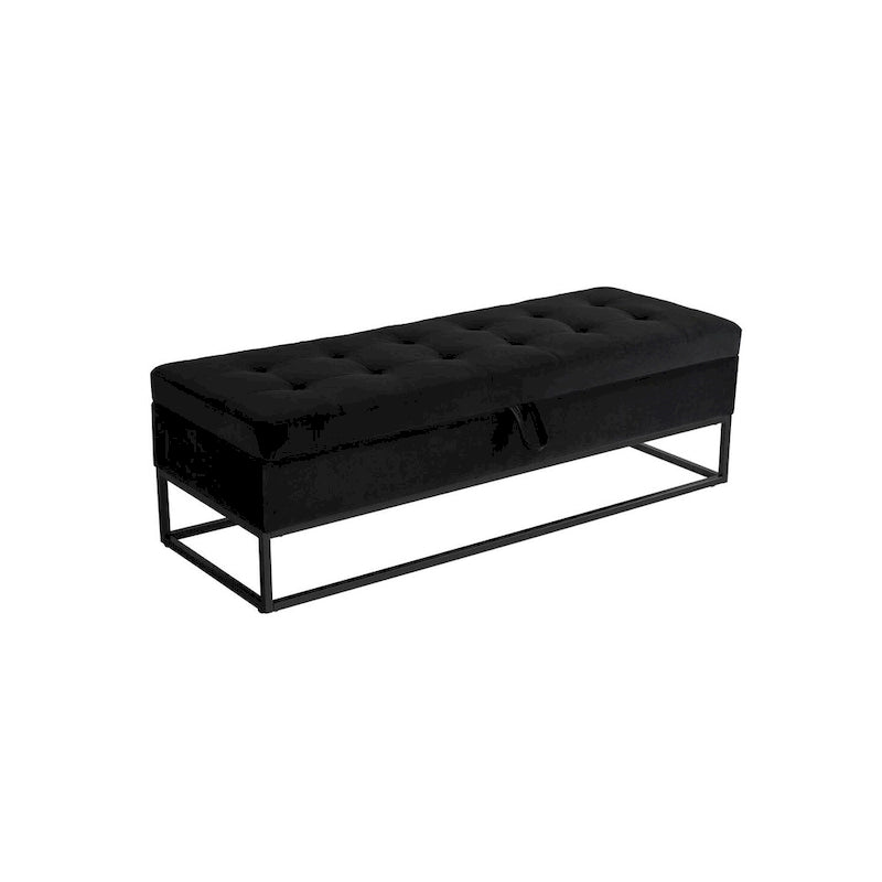 Banc de lit en métal avec rangement