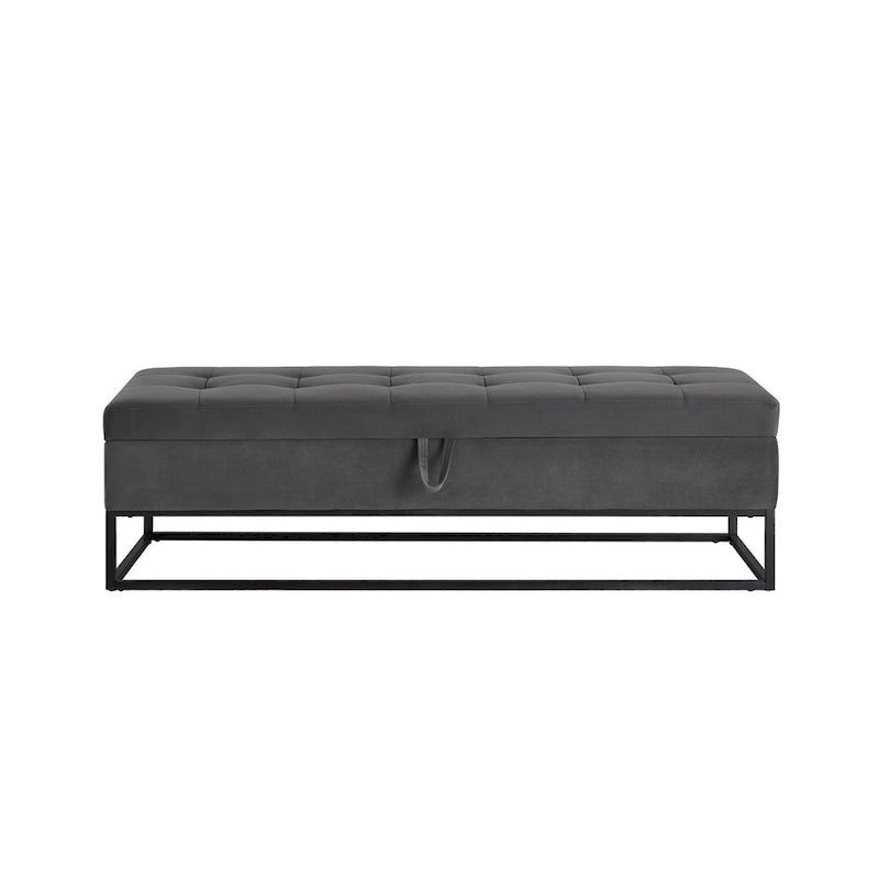 Banc de lit en métal avec rangement
