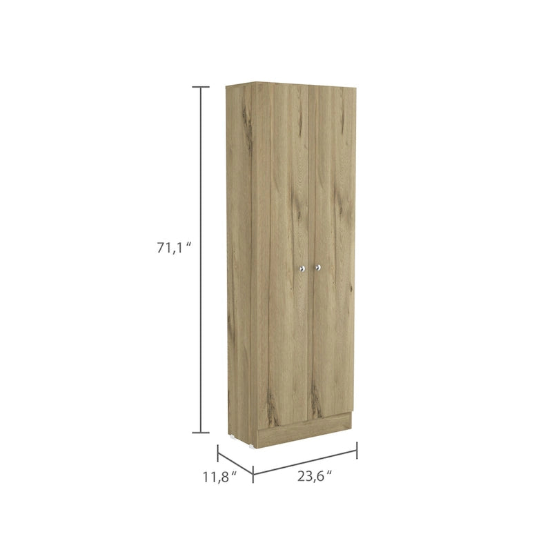 Meuble de rangement à double porte, cinq étagères