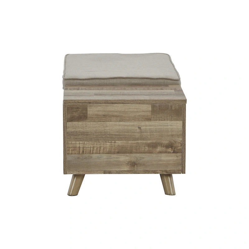 Banc de rangement beige/marron - 38W x 18D x 16H