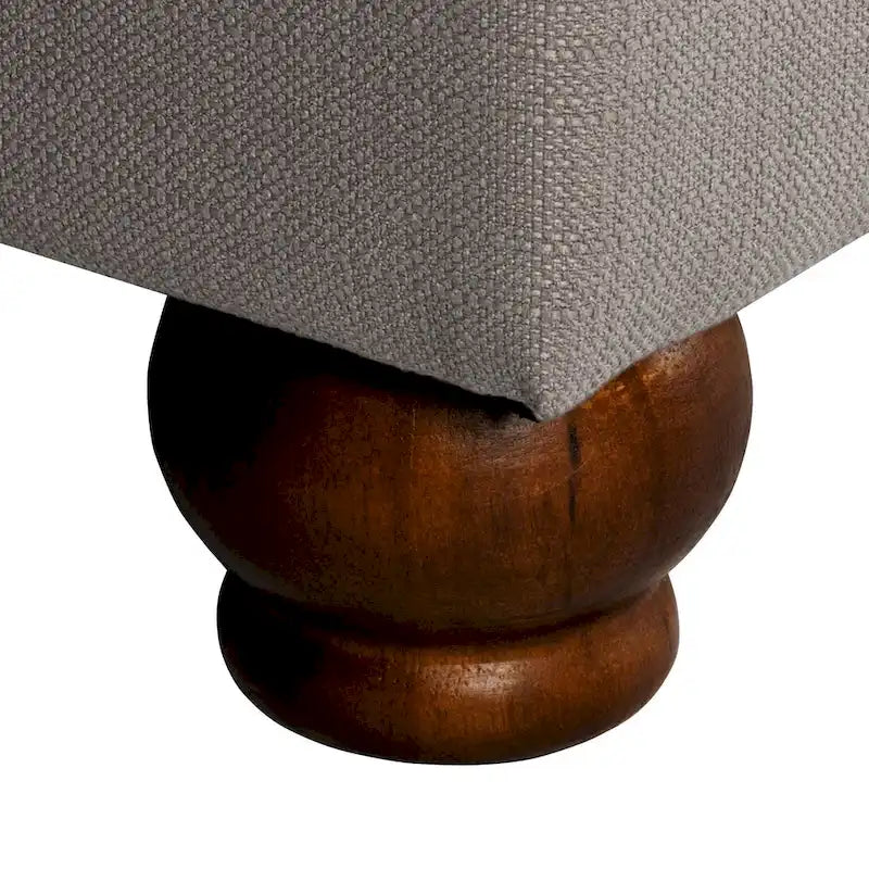 Banc de rangement gris capitonné