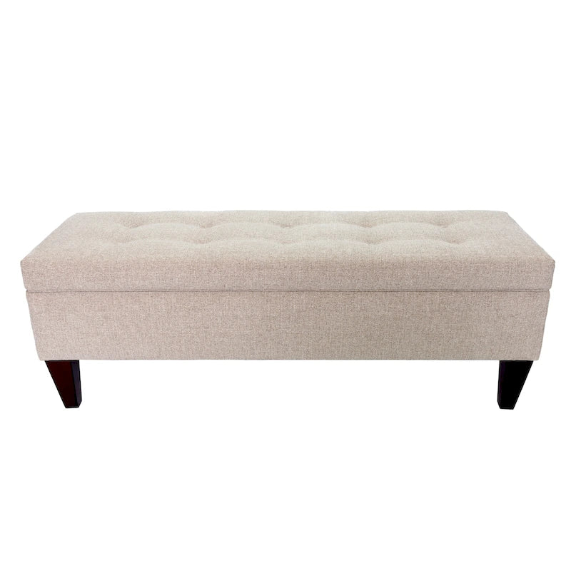 Banc de rangement capitonné en tissu/bois