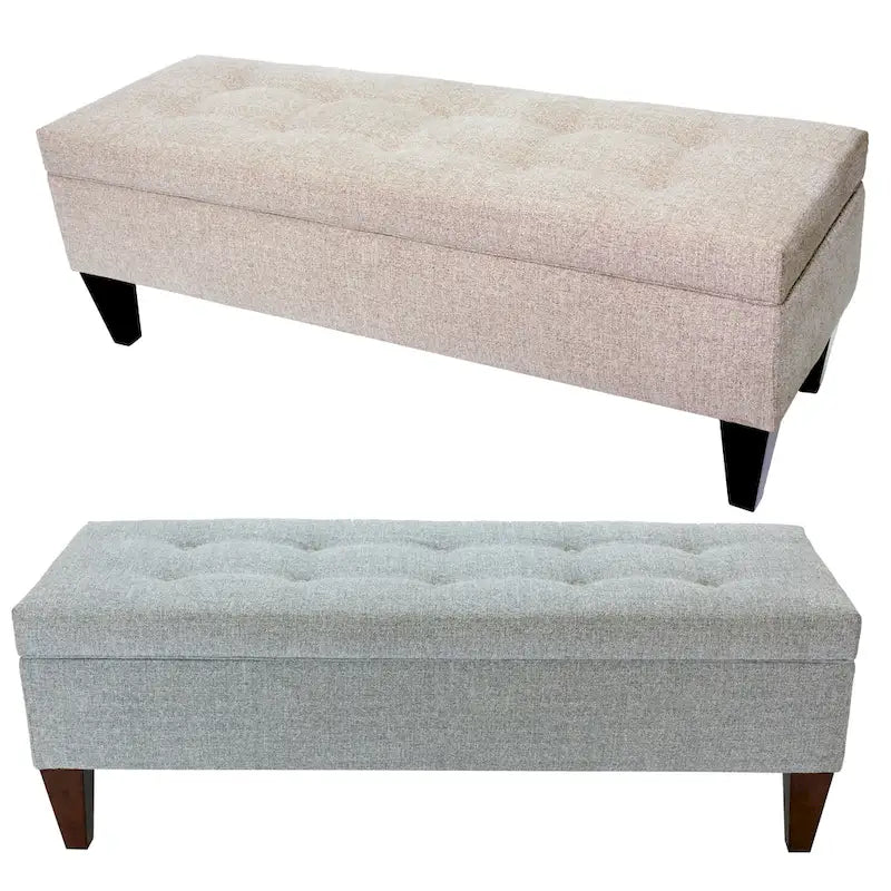 Brooke NOVA Fabric/ Wood Button-tufted Long Storage Bench