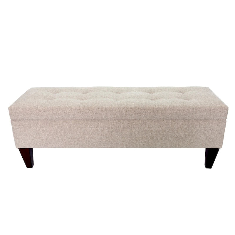 Banc de rangement capitonné en tissu/bois