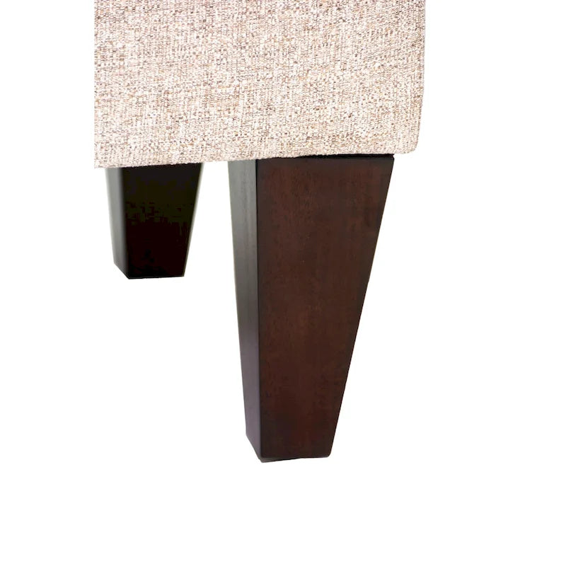 Banc de rangement capitonné en tissu/bois