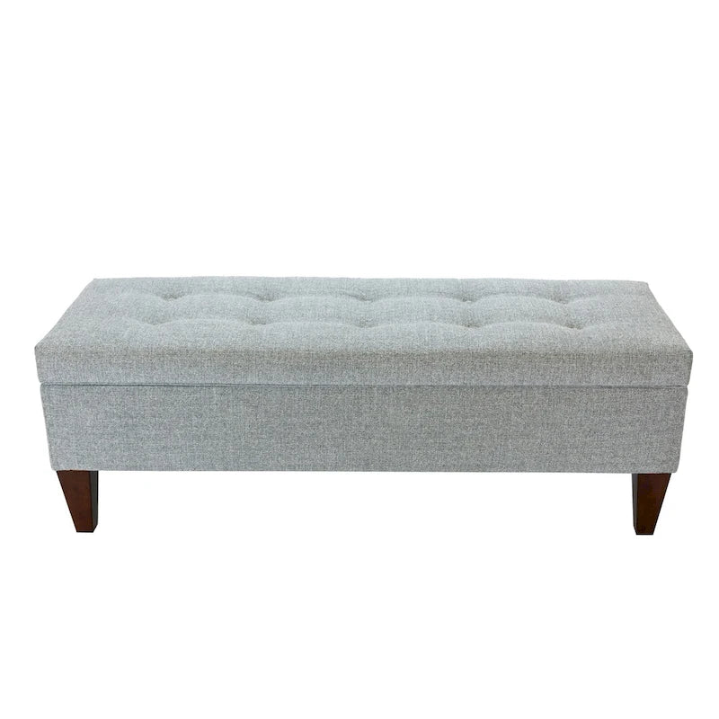 Banc de rangement capitonné en tissu/bois