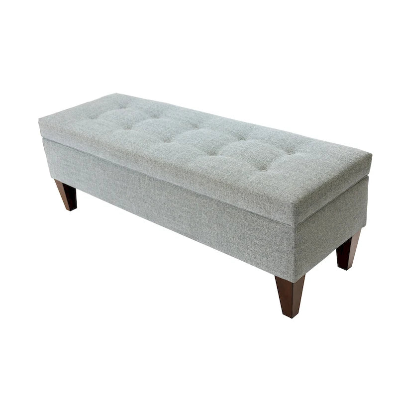 Banc de rangement capitonné en tissu/bois