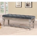 Banc d'appoint capitonné en tissu traditionnel