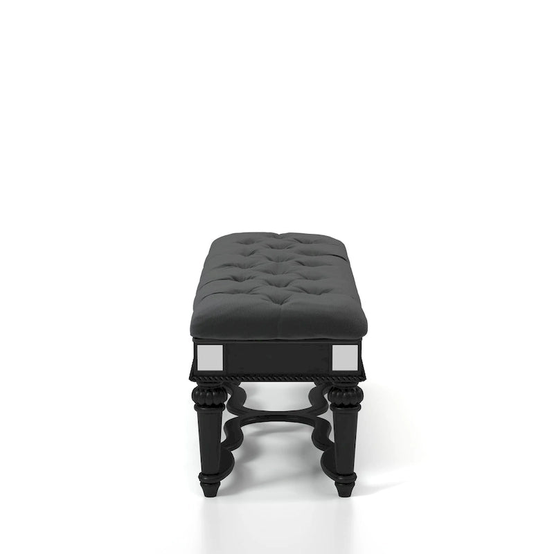 Banc d'appoint capitonné en tissu traditionnel