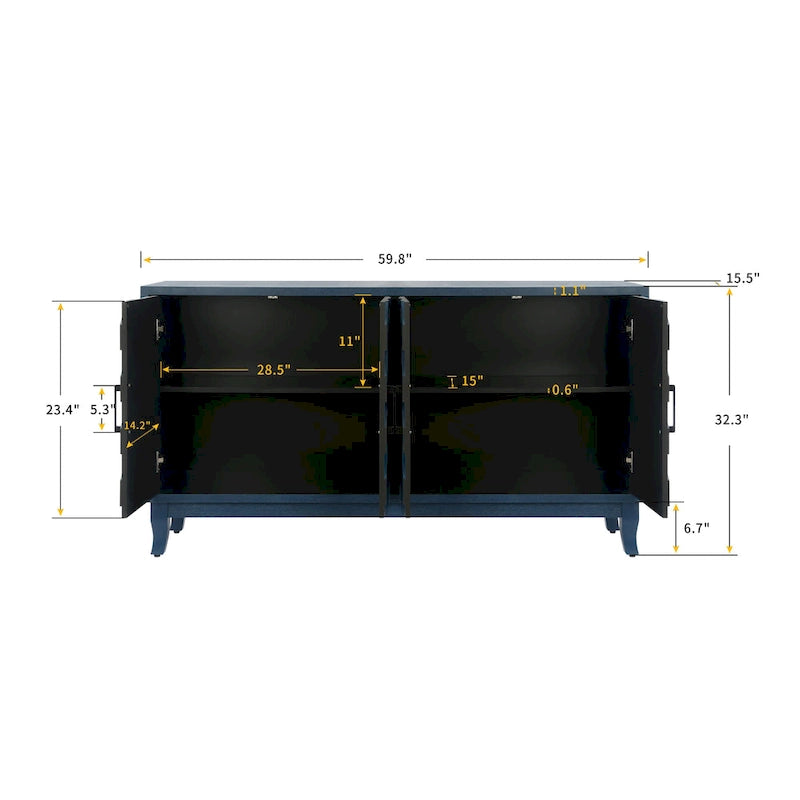 Buffet vitrine de style vintage plus robuste