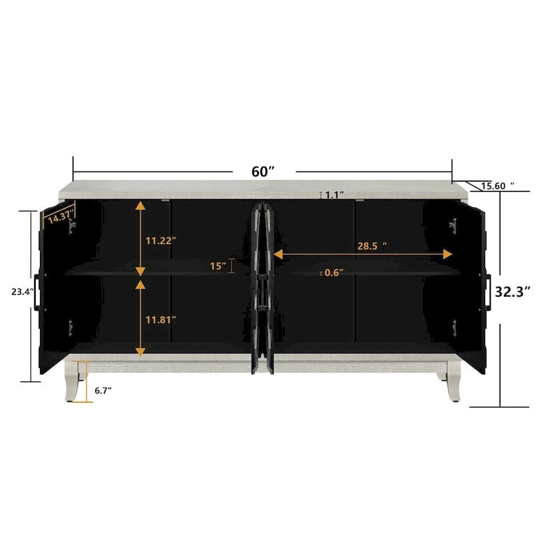 Buffet vitrine de style vintage plus robuste