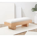 Banc en bois blanc - 52 L x 20 P x 17 H - 52Lx20Px17H