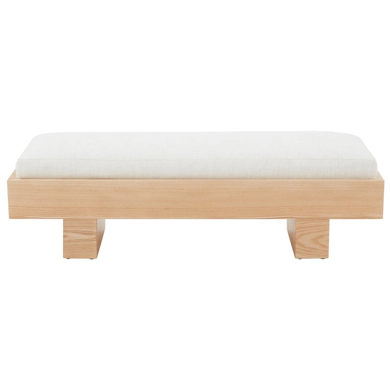 Banc en bois blanc - 52 L x 20 P x 17 H - 52Lx20Px17H