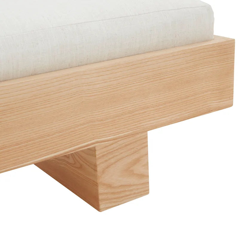 Banc en bois blanc - 52 L x 20 P x 17 H - 52Lx20Px17H