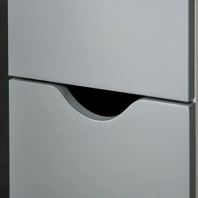 Meuble de Rangement Haut de Salle de Bain avec 2 Étagères Ouvertes et 2 Portes, Colonne de Rangement sur Pied