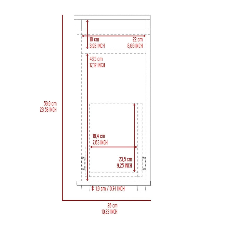 Meuble de rangement de salle de bain avec plateau relevable et tiroir