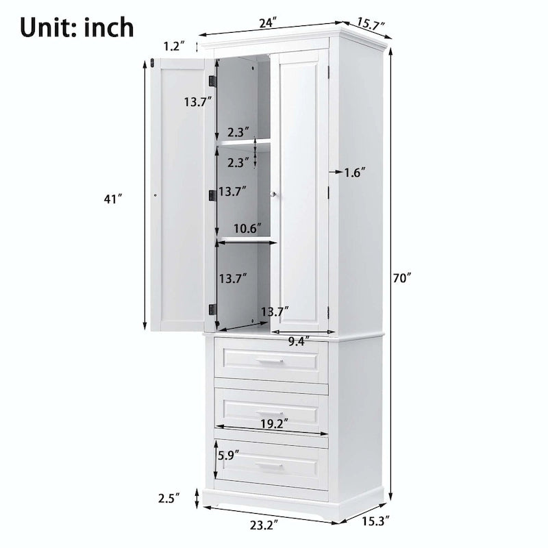 Meuble haut de salle de bain avec trois tiroirs