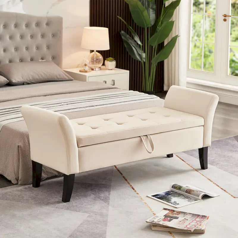 51.5 Velvet Bench with Storage