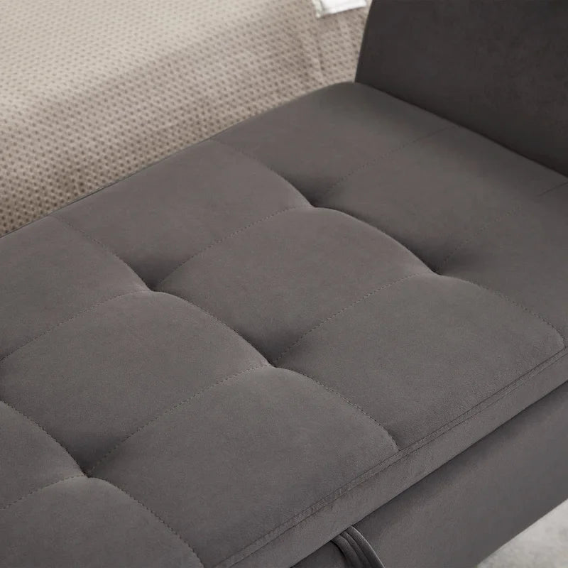 Banc de rangement en velours de 130,8 cm