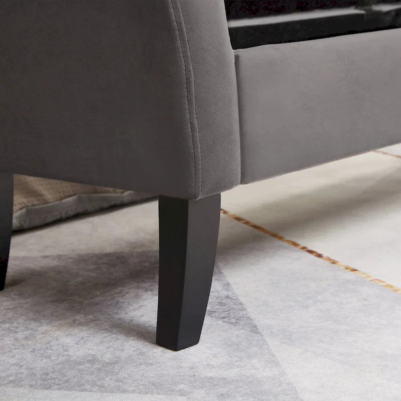Banc de rangement en velours de 130,8 cm