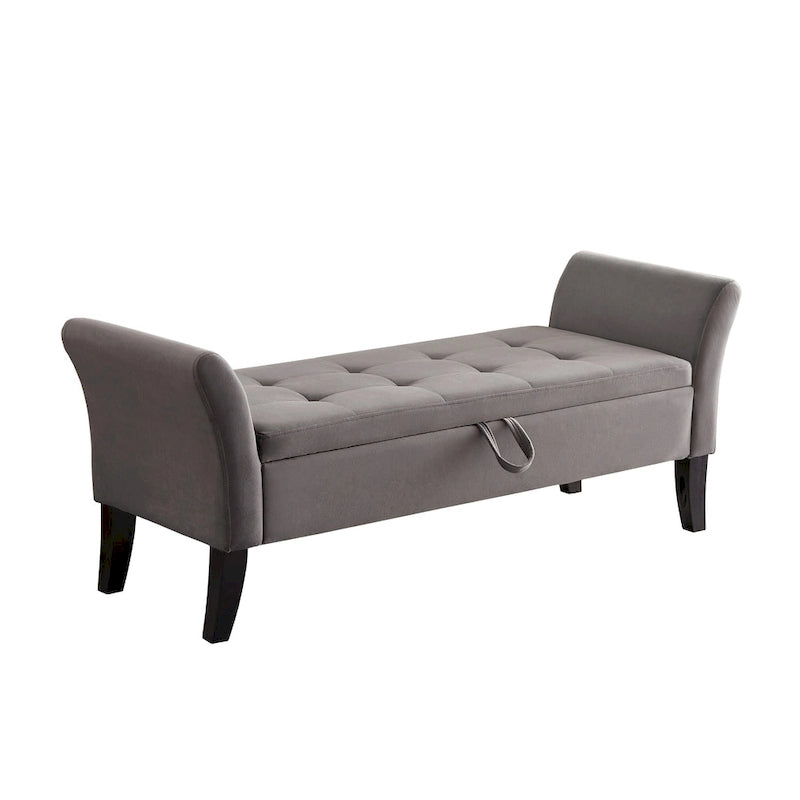 Banc de rangement en velours de 130,8 cm