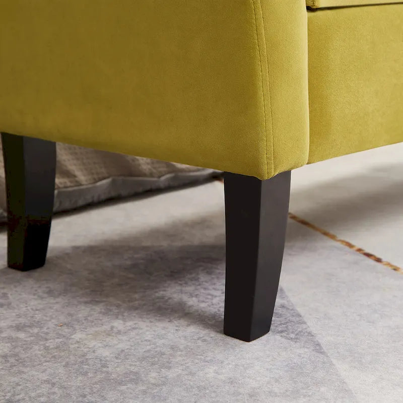 Banc de rangement en velours de 130,8 cm