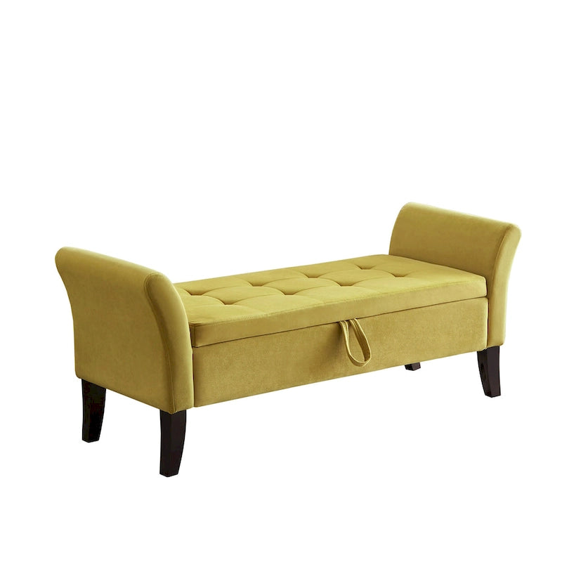 Banc de rangement en velours de 130,8 cm