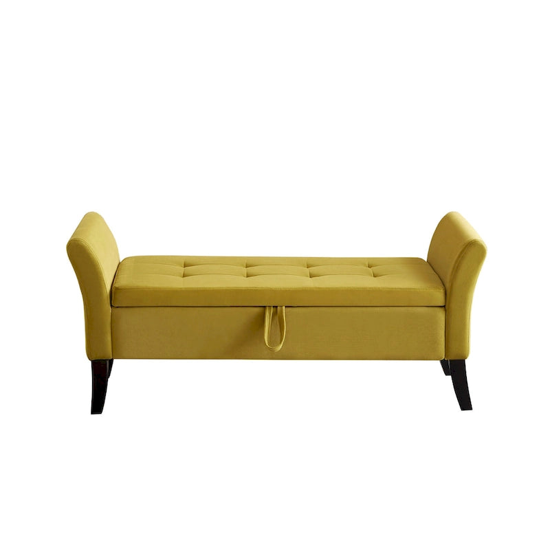 Banc de rangement en velours de 130,8 cm