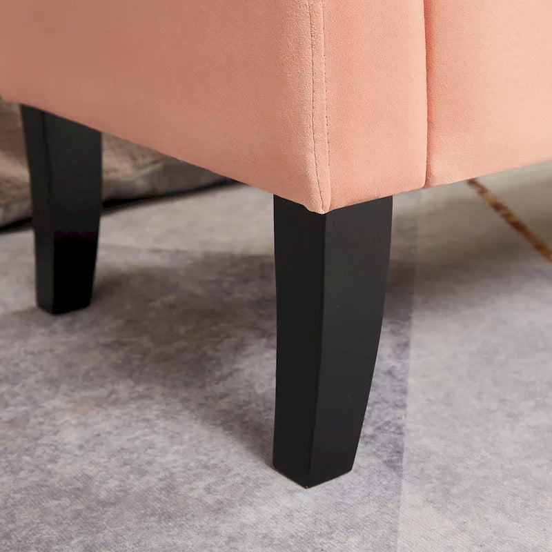 Banc de rangement en velours de 130,8 cm
