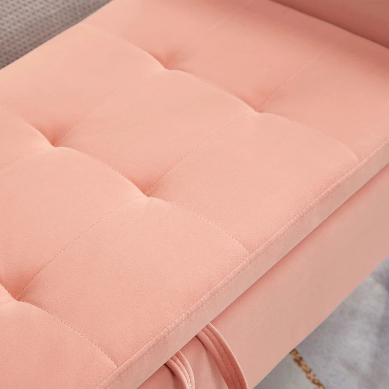 Banc de rangement en velours de 130,8 cm
