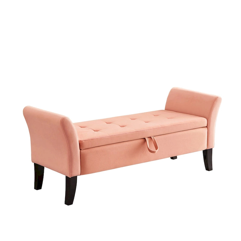 Banc de rangement en velours de 130,8 cm
