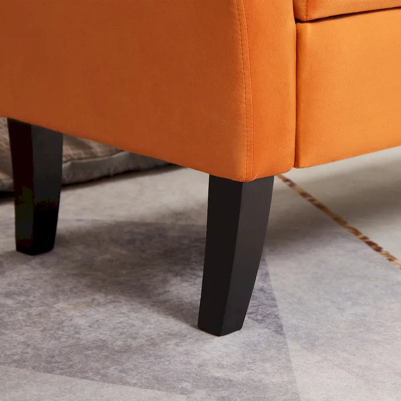 Banc de rangement en velours de 130,8 cm