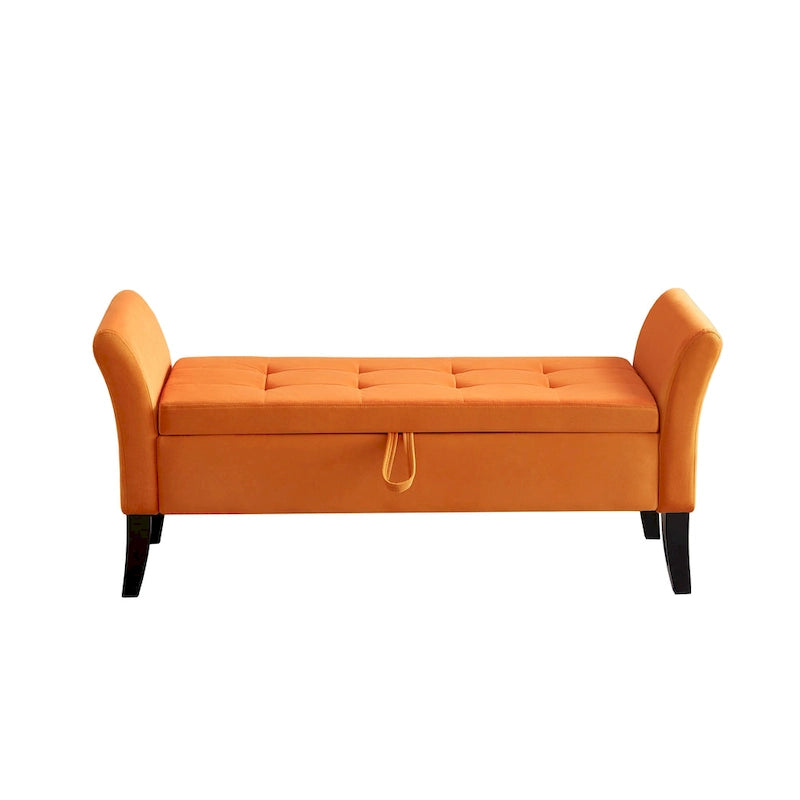 Banc de rangement en velours de 130,8 cm