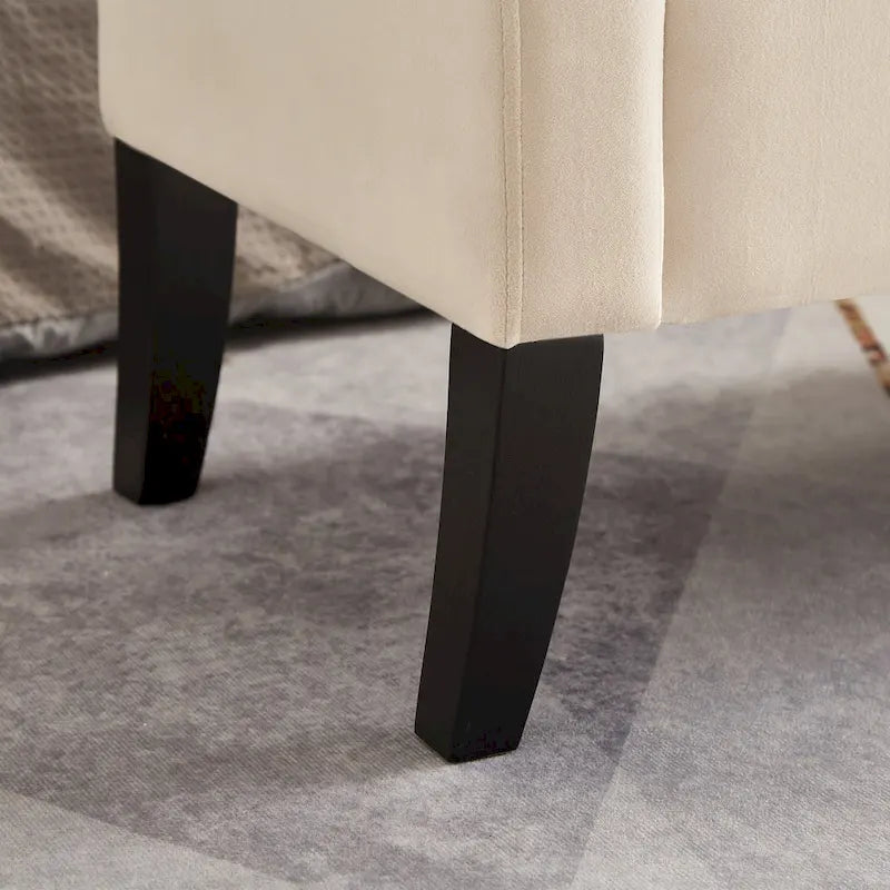 Banc de rangement en velours de 130,8 cm
