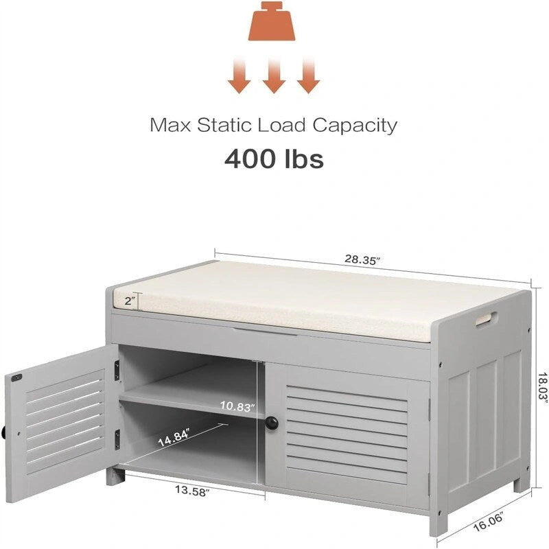Banc de rangement pour chaussures - 40,5P x 72L x 45,4H