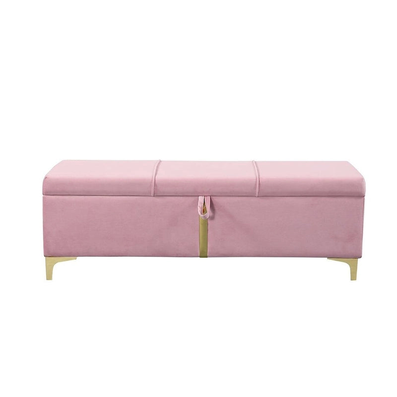 47.20 Banc de rangement rembourré en PU avec pieds métalliques entièrement assemblés