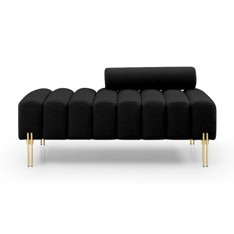 Banc de bout de lit moderne de 53,2 po de large, tapissé de tissu, canapé 2 places, banc ottoman d'entrée