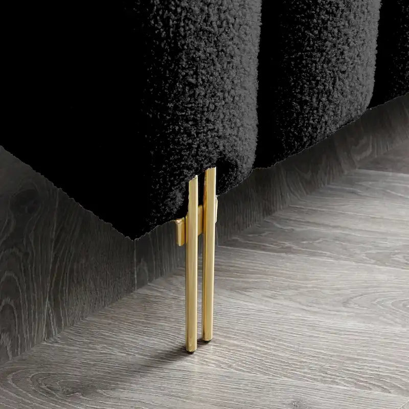 Banc de bout de lit moderne de 53,2 po de large, tapissé de tissu, canapé 2 places, banc ottoman d'entrée