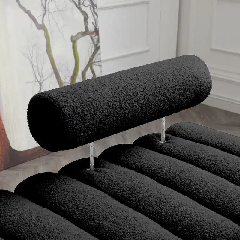 Banc de bout de lit moderne de 53,2 po de large, tapissé de tissu, canapé 2 places, banc ottoman d'entrée